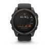 Умные часы Garmin Fenix 8, 51 мм, Solar, Sapphire Carbon Gray DLC Titanium with Black/Pebble Gray Silicone