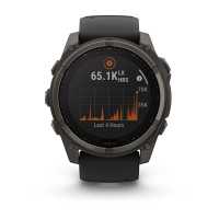 Умные часы Garmin Fenix 8, 51 мм, Solar, Sapphire Carbon Gray DLC Titanium with Black/Pebble Gray Silicone
