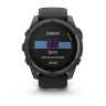 Умные часы Garmin Fenix 8, 51 мм, Solar, Sapphire Carbon Gray DLC Titanium with Black/Pebble Gray Silicone