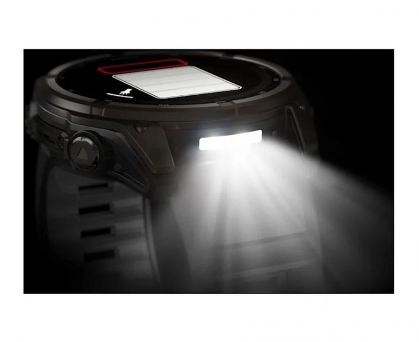 Умные часы Garmin Fenix 8, 51 мм, Solar, Sapphire Carbon Gray DLC Titanium with Black/Pebble Gray Silicone