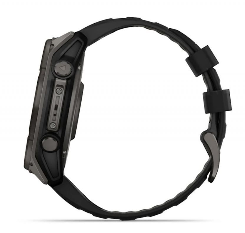 Умные часы Garmin Fenix 8, 51 мм, Solar, Sapphire Carbon Gray DLC Titanium with Black/Pebble Gray Silicone