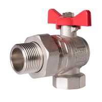 Кран шаровый угловой Royal Thermo OPTIMAL 1&quot; НГ, бабочка