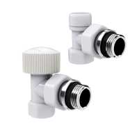 Набор термостатический угловой Royal Thermo Design 1/2&quot;М30х1,5 (Белый)