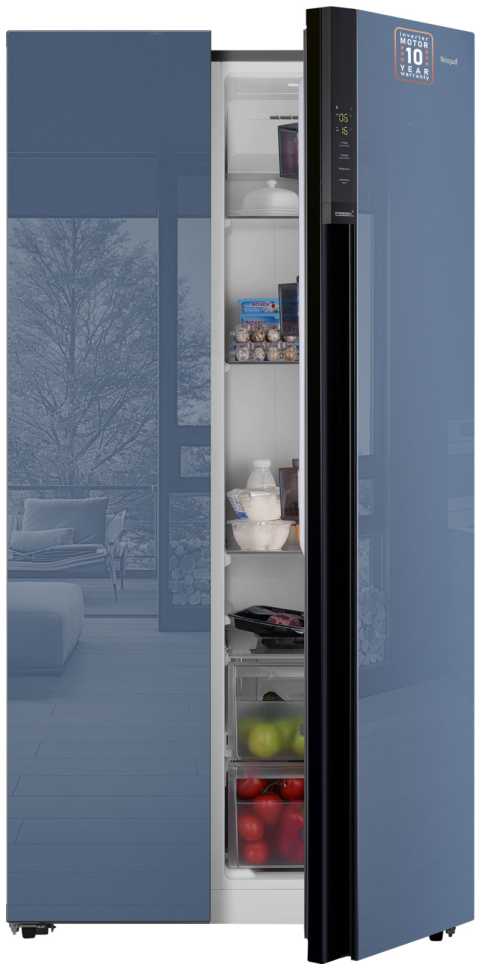 Холодильник Side-by-Side Weissgauff WSBS 600 NoFrost Inverter Blue Glass