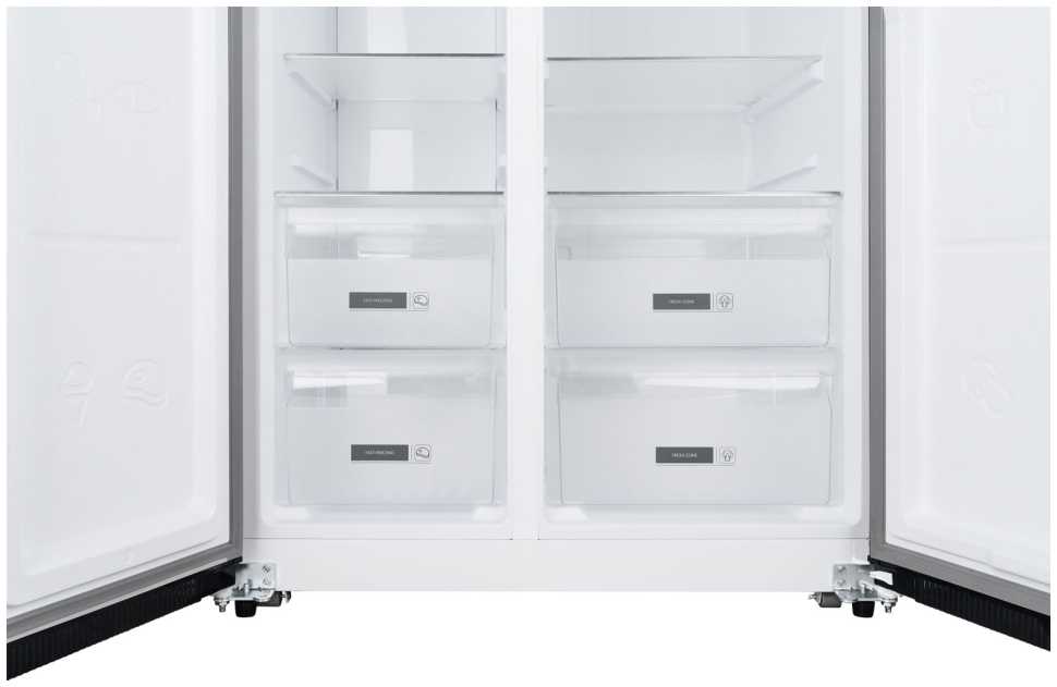 Холодильник Side-by-Side Weissgauff WSBS 600 NoFrost Inverter Blue Glass