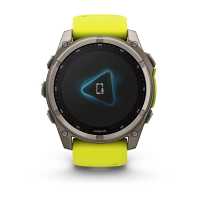 Умные часы Garmin Fenix 8, 51 мм, Solar, Sapphire Titanium with AMP yellow/graphite silicone band