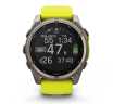 Умные часы Garmin Fenix 8, 51 мм, Solar, Sapphire Titanium with AMP yellow/graphite silicone band