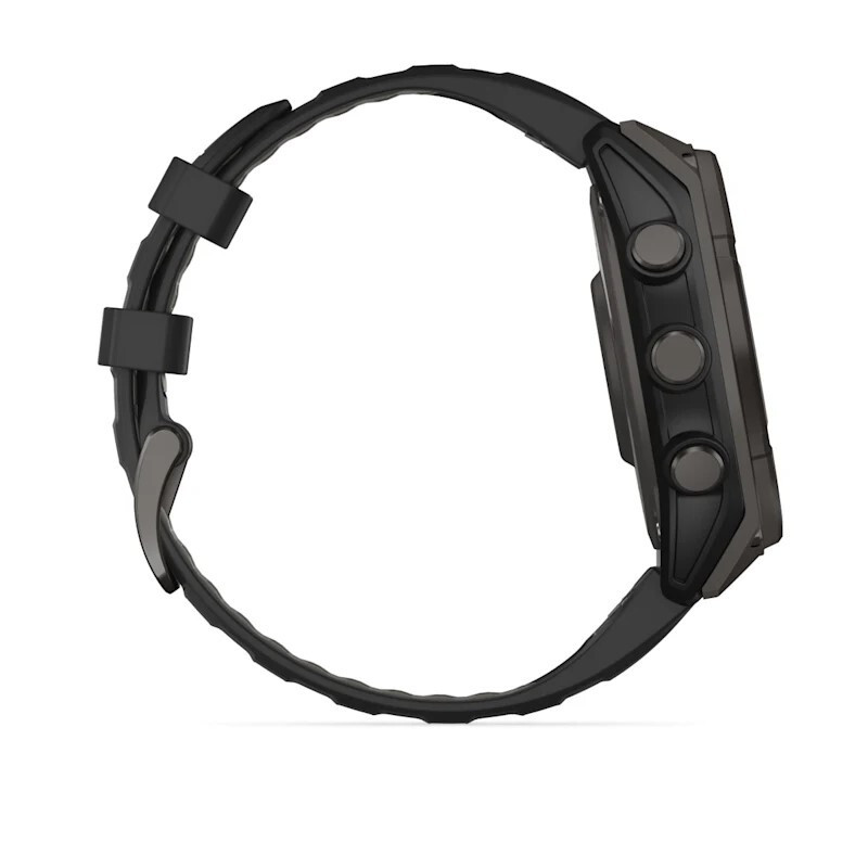 Умные часы Garmin Fenix 8, 47 мм, Solar, Sapphire Carbon Gray DLC Titanium with Black/Pebble Gray Silicone