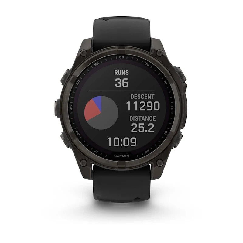 Умные часы Garmin Fenix 8, 47 мм, Solar, Sapphire Carbon Gray DLC Titanium with Black/Pebble Gray Silicone