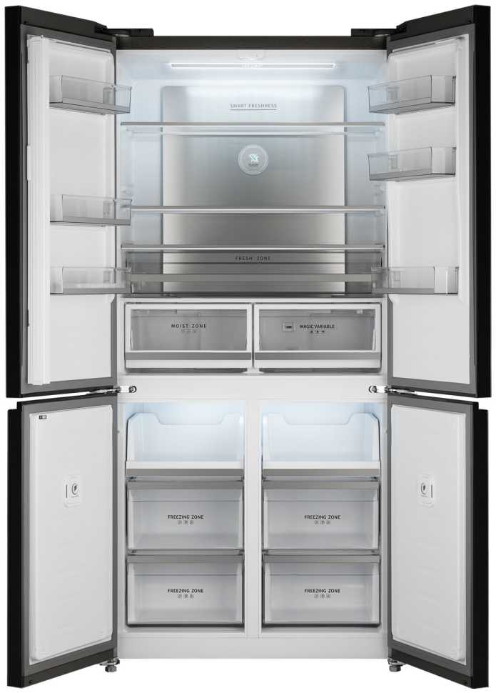 Многокамерный холодильник Weissgauff WCD 510 Built-in Inverter NoFrost Black Glass
