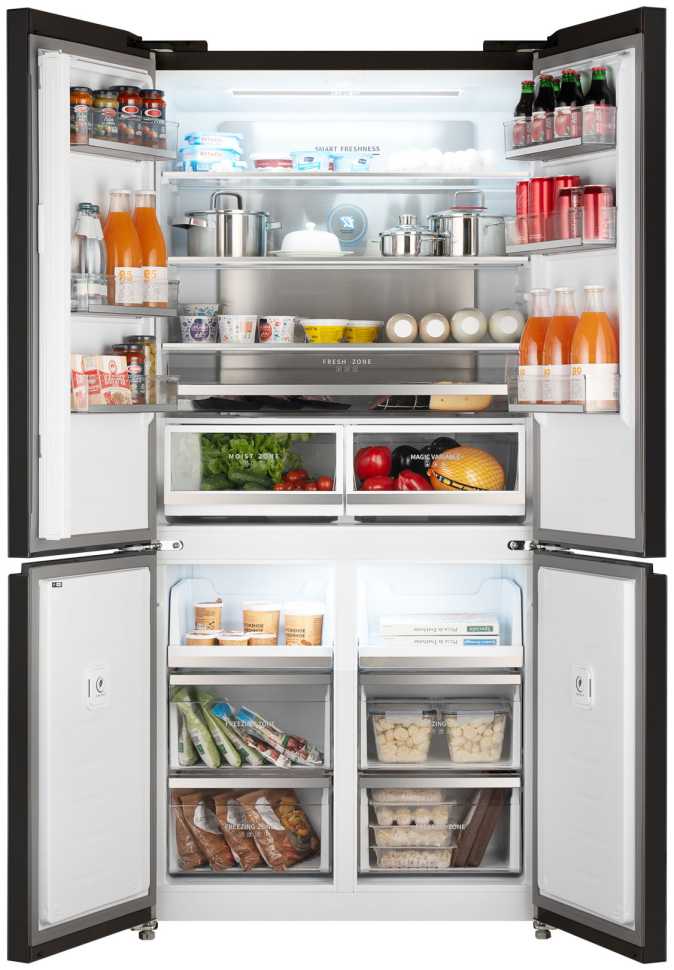 Многокамерный холодильник Weissgauff WCD 510 Built-in Inverter NoFrost Black Glass