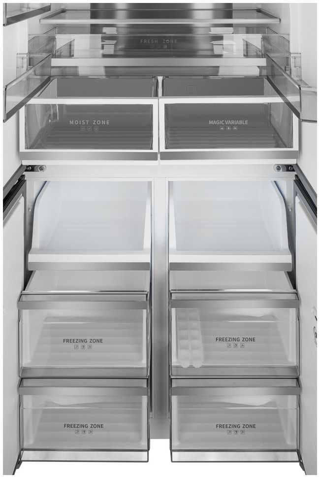 Многокамерный холодильник Weissgauff WCD 510 Built-in Inverter NoFrost Black Glass