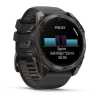 Умные часы Garmin Fenix 8, 51 мм, AMOLED, Sapphire Carbon Gray DLC Titanium with Black/Pebble Gray Silicone