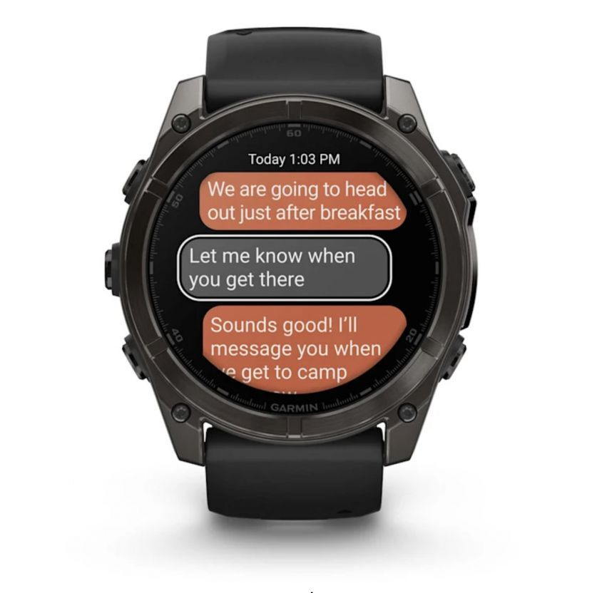 Умные часы Garmin Fenix 8, 51 мм, AMOLED, Sapphire Carbon Gray DLC Titanium with Black/Pebble Gray Silicone