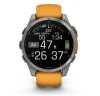 Умные часы Garmin Fenix 8, 51 мм, AMOLED, Sapphire Titanium with spark orange/graphite silicone band