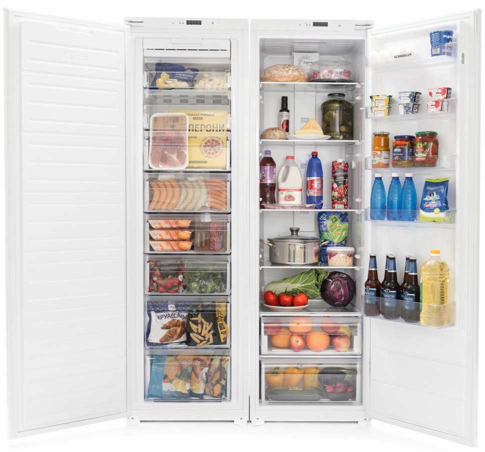 Встраиваемый холодильник Side-by-Side Scandilux SBSBI303EZ (RBI303EZ+FNBI303E)