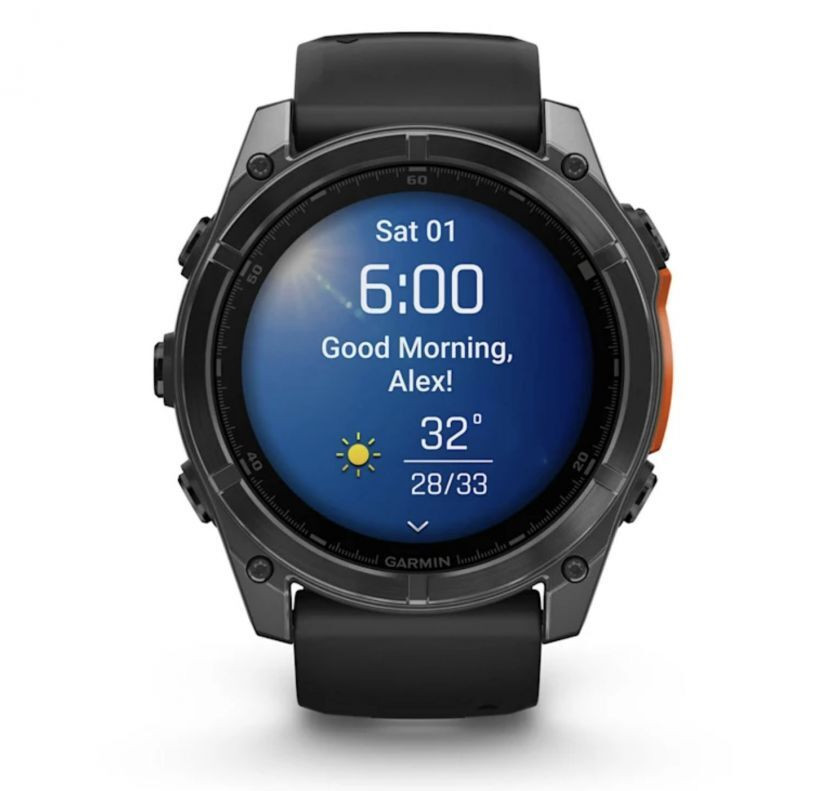 Умные часы Garmin Fenix 8, 51 мм, AMOLED, Slate Gray with black silicone band