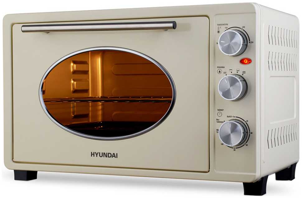 Электропечь Hyundai MIO-HY084 33 л, бежевый/хром
