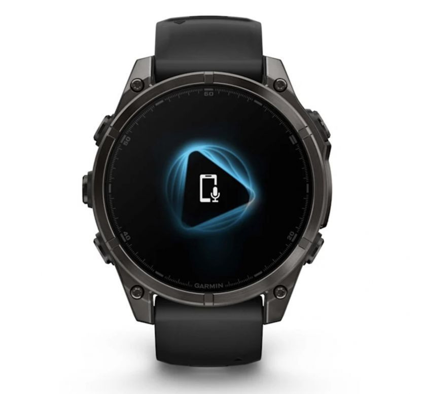 Умные часы Garmin Fenix 8, 47 мм, AMOLED, Sapphire Carbon Gray DLC Titanium with Black/Pebble Gray Silicone