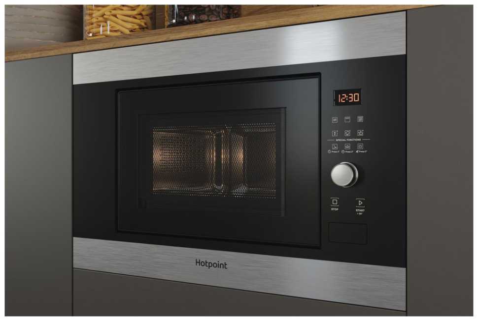 Встраиваемая микроволновая печь СВЧ Hotpoint MF20G IX HA, нержавеющая сталь