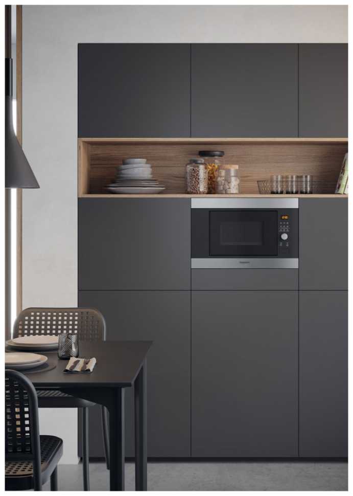 Встраиваемая микроволновая печь СВЧ Hotpoint MF20G IX HA, нержавеющая сталь
