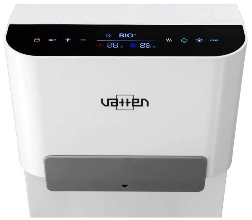 Кулер для воды Vatten L10WKT, нижняя загрузка, дисплей, белый