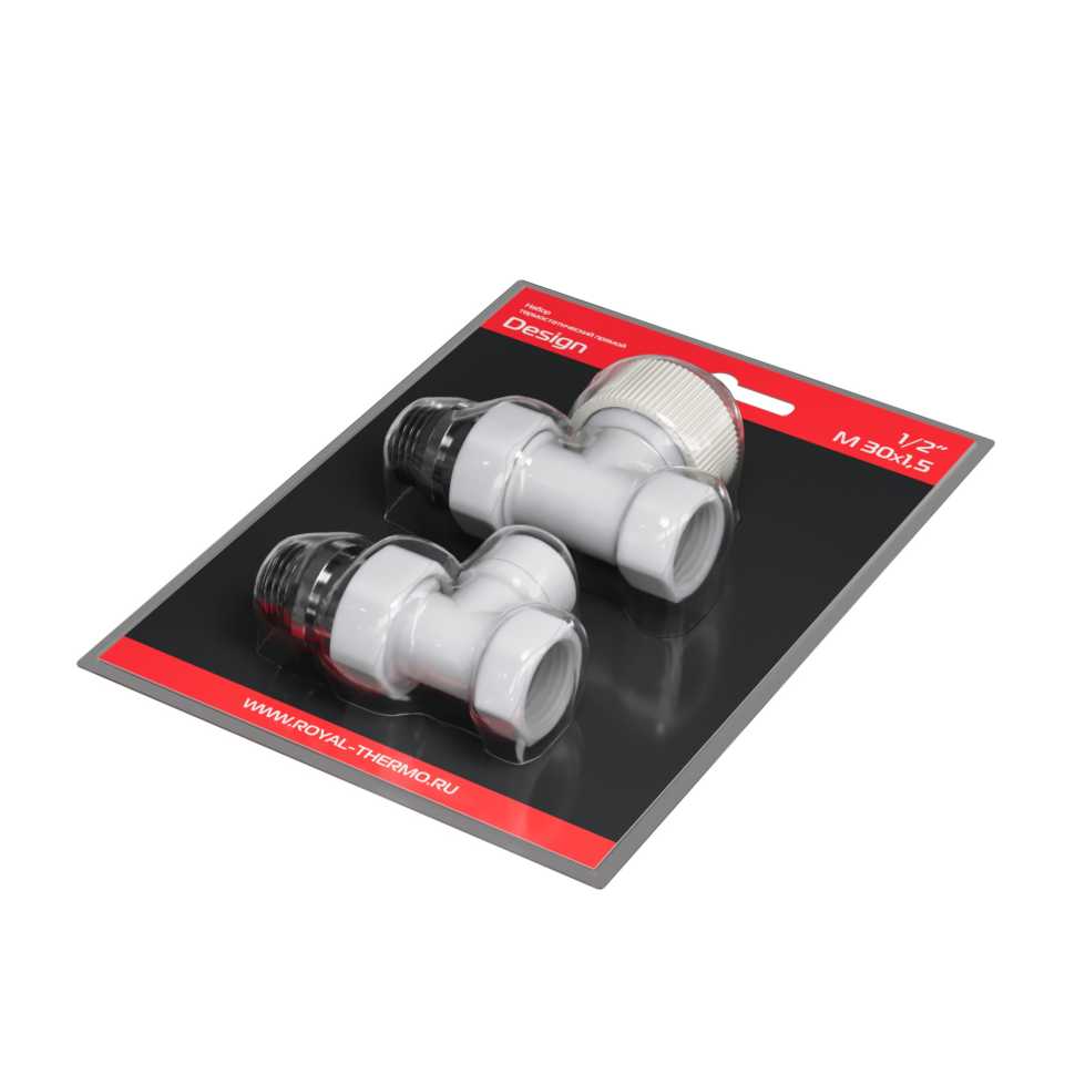 Набор термостатический прямой Royal Thermo Design 1/2"М30х1,5 (Белый)