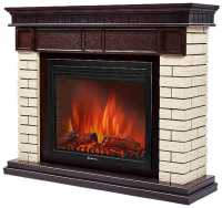 Камин Firelight Bricks 25, камень, бежевый, шпон, темный дуб (НС-1202848)
