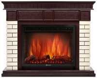 Камин Firelight Bricks 25, камень, бежевый, шпон, темный дуб (НС-1202848)