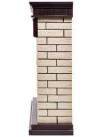 Камин Firelight Bricks 25, камень, бежевый, шпон, темный дуб (НС-1202848)