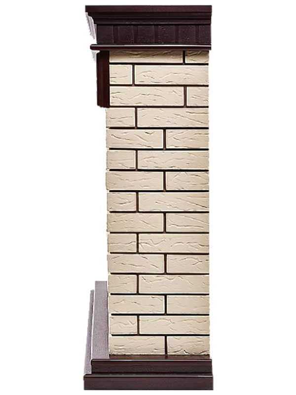 Камин Firelight Bricks 25, камень, бежевый, шпон, темный дуб (НС-1202848)