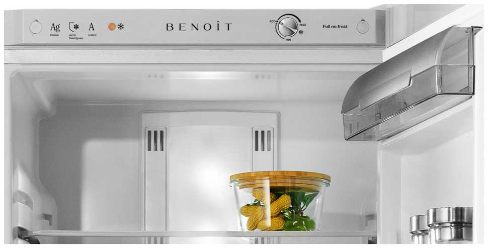 Двухкамерный холодильник Benoit 344 серебристый металлопласт