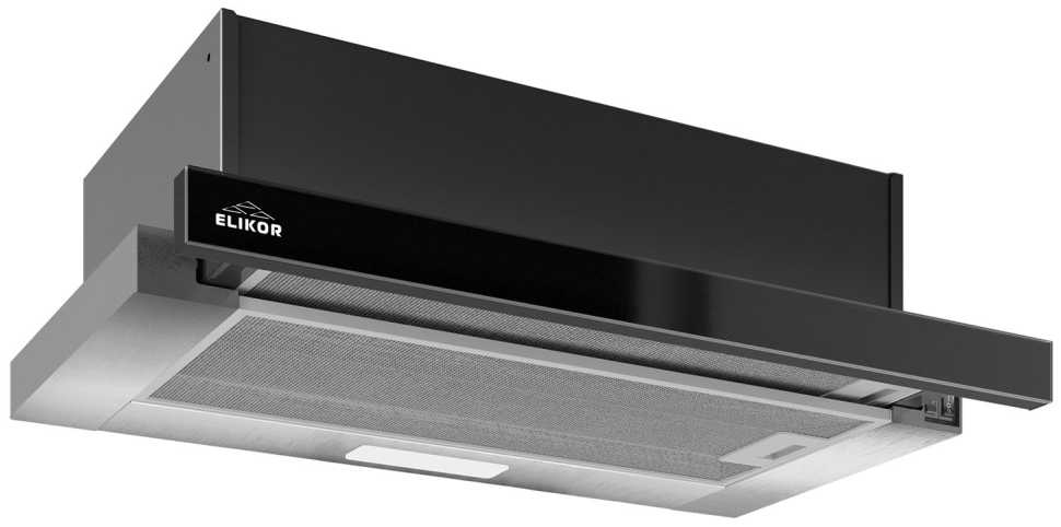 Вытяжка Elikor Интегра GLASS 60Н-400-В2Д нерж/стекло черное 940982