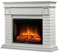 Камин Firelight Bricks 25, камень белый, белая эмаль (НС-1277346)