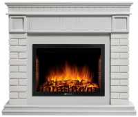 Камин Firelight Bricks 25, камень белый, белая эмаль (НС-1277346)