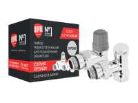 Набор термостатический для радиатора угловой ROYAL THERMO Design 1/2&quot; Click (Хром)