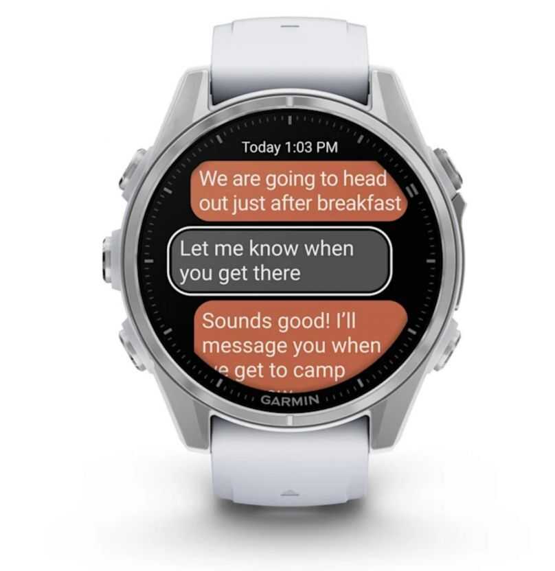 Умные часы Garmin Fenix 8, 43 мм, AMOLED, Silver with White Stone silicone band