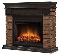 Камин Firelight Bricks Wood 25, камень темный, шпон венге (НС-1287017)