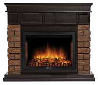 Камин Firelight Bricks Wood 25, камень темный, шпон венге (НС-1287017)