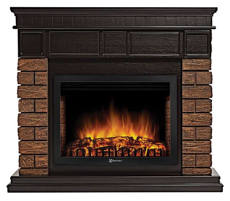 Камин Firelight Bricks Wood 25, камень темный, шпон венге (НС-1287017)