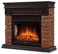 Камин Firelight Bricks Wood 30, камень темный, шпон венге (НС-1287018)