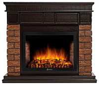 Камин Firelight Bricks Wood 30, камень темный, шпон венге (НС-1287018)