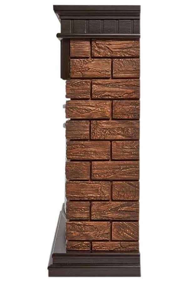 Камин Firelight Bricks Wood 30, камень темный, шпон венге (НС-1287018)