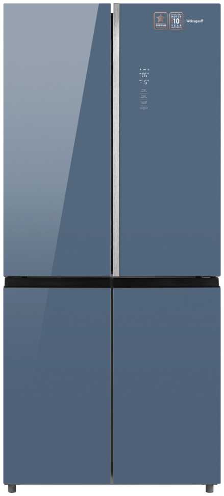 Многокамерный холодильник Weissgauff WCD 590 NoFrost Inverter Premium Blue Glass