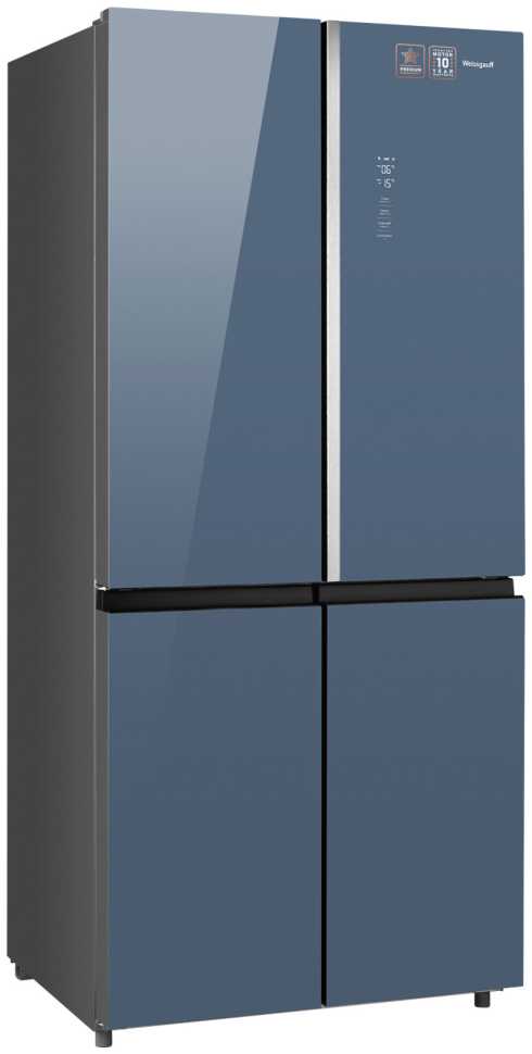 Многокамерный холодильник Weissgauff WCD 590 NoFrost Inverter Premium Blue Glass