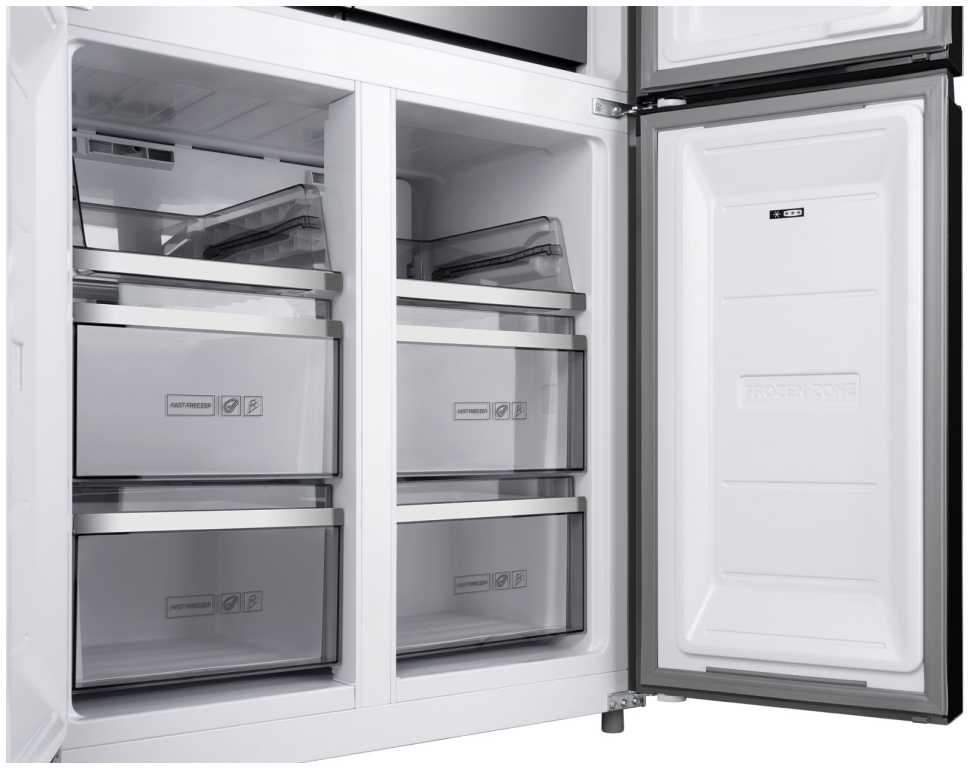 Многокамерный холодильник Weissgauff WCD 590 NoFrost Inverter Premium Blue Glass