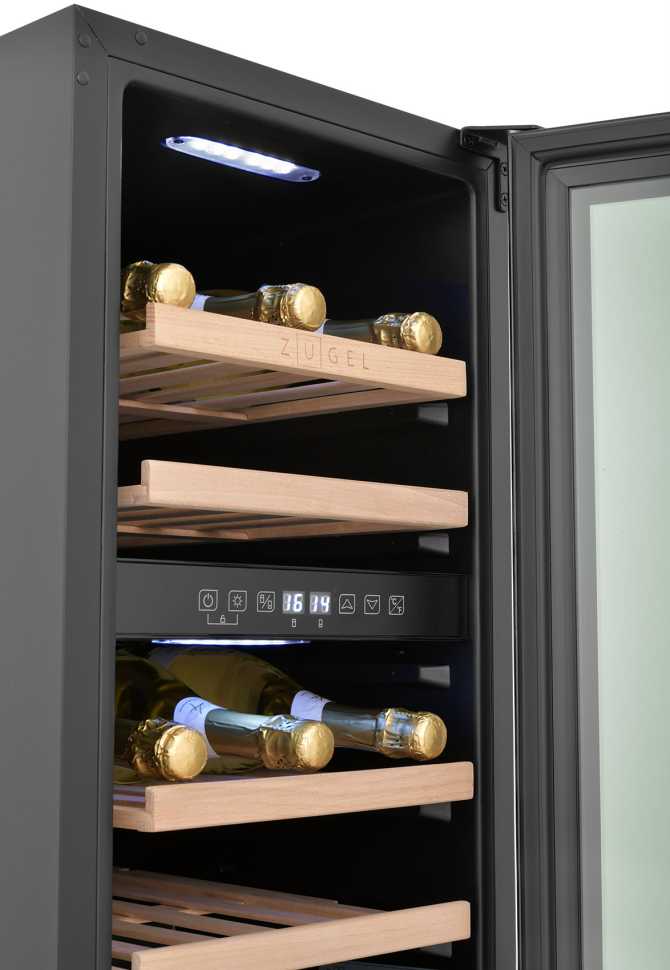 Встраиваемый винный шкаф Zugel ZCWI310DB