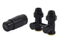 Комплект узла нижнего подкл SCHLOSSER прямой STANDARD 3/4&quot; (Ral 9005) с термогол. М30х1,5, ниппеля 1/2&quot;Х3/4&quot;