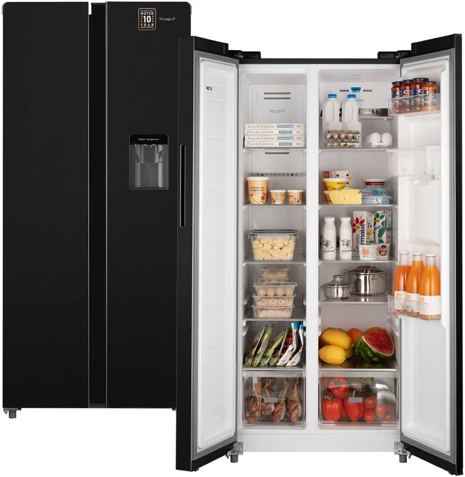 Холодильник Side-by-Side Weissgauff WSBS 600 XB NoFrost Inverter Water Dispenser