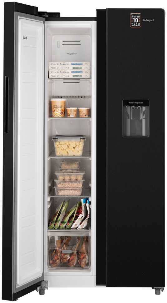 Холодильник Side-by-Side Weissgauff WSBS 600 XB NoFrost Inverter Water Dispenser
